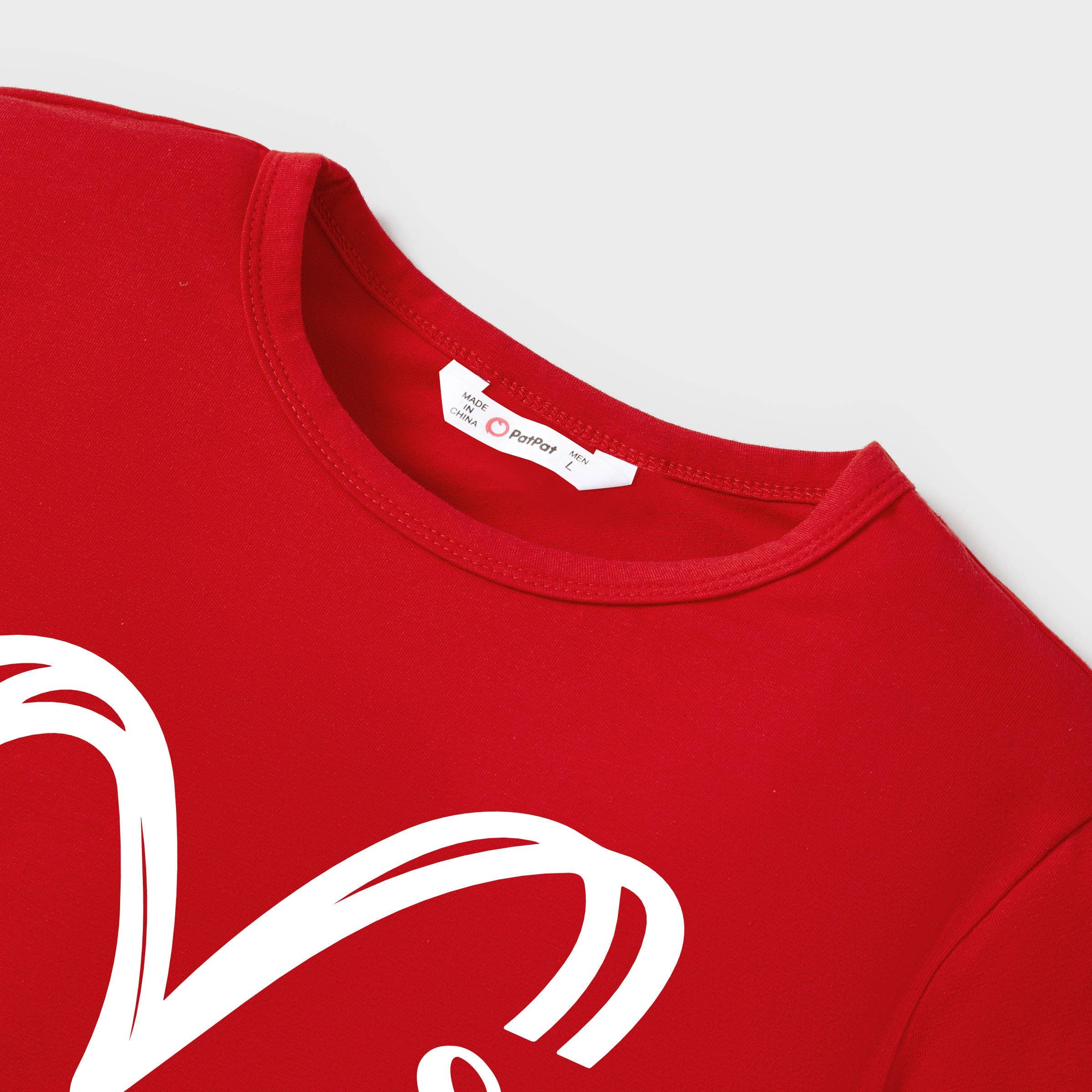 Valentine's Day Heart Pattern Cotton Matching Family T-shirt