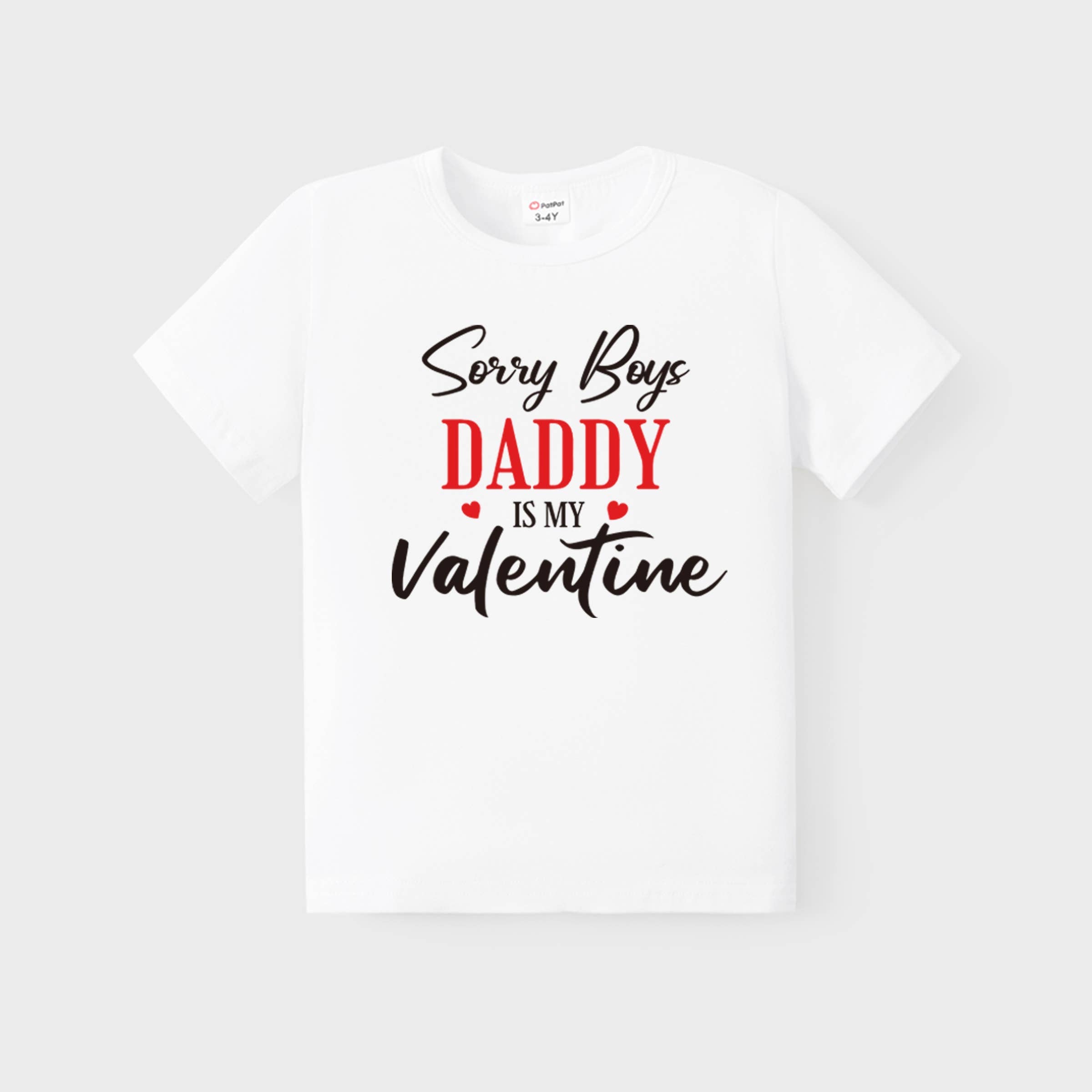 Valentine's Day Family Matching Cotton Letter T-shirts