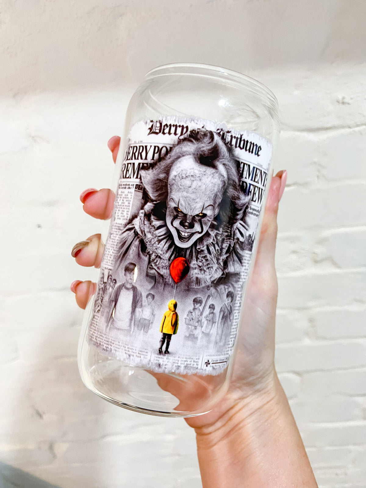 Halloween glass; iced coffee; cup; beer can; GLASS only