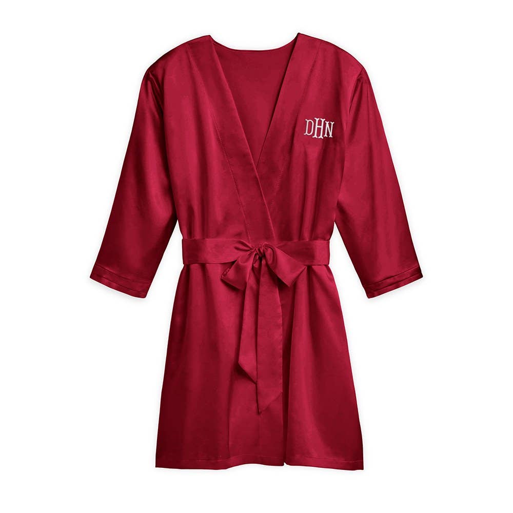 Women's Satin Robe With Pockets - 15 Colors