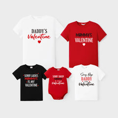 Valentine's Day Family Matching Cotton Letter T-shirts