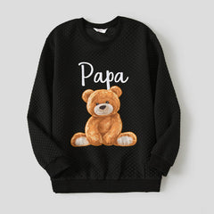 Family Matching Bear Print Long-sleeve Tops