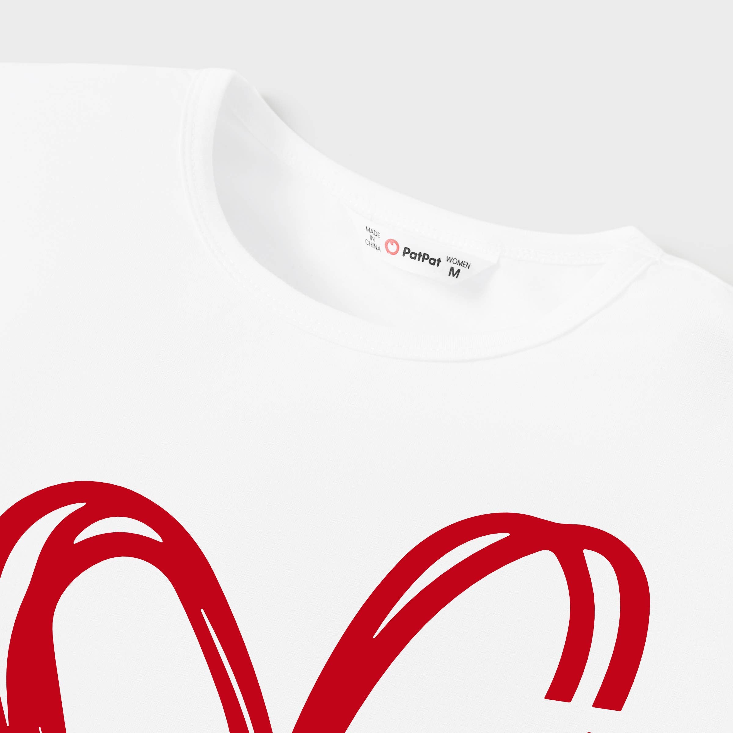 Valentine's Day Heart Pattern Cotton Matching Family T-shirt