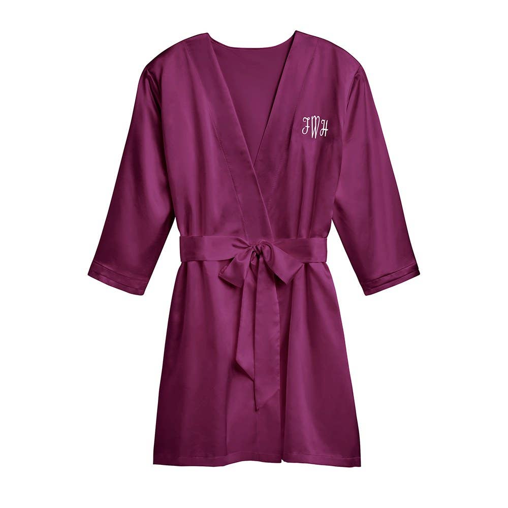 Women's Satin Robe With Pockets - 15 Colors