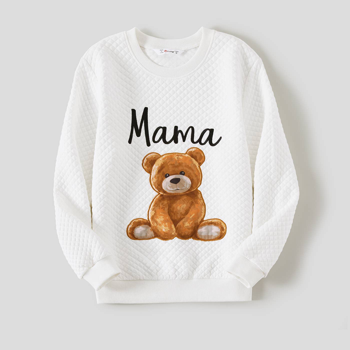 Family Matching Bear Print Long-sleeve Tops