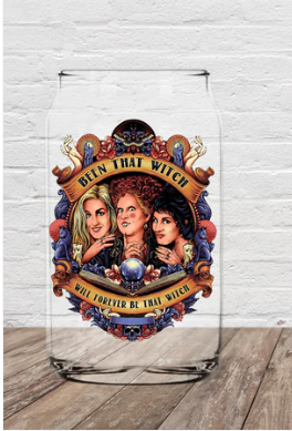 Witches; iced coffee glass; coffee mug; halloween fall