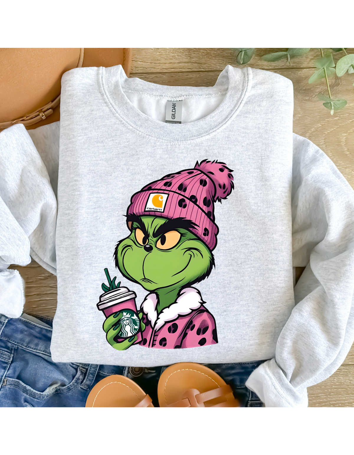 Boujee grinch crewneck graphic sweatshirt