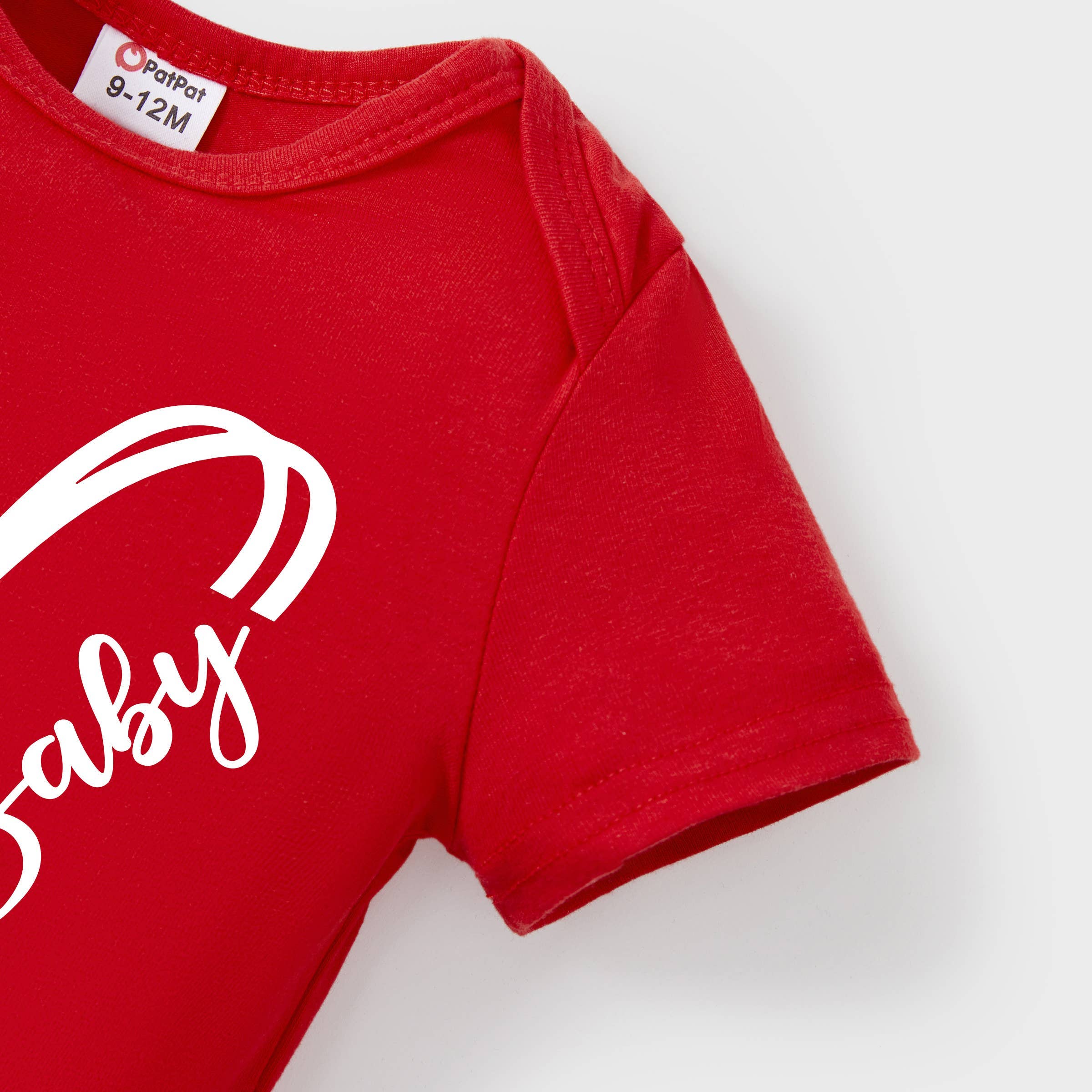 Valentine's Day Heart Pattern Cotton Matching Family T-shirt